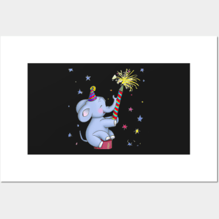 Happy New Year Elephant Posters and Art